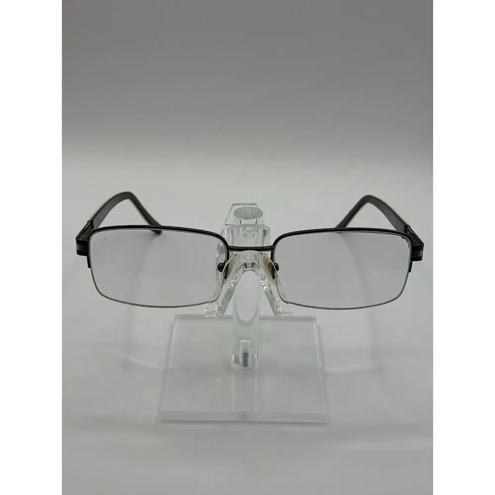 BMEC Big Idea Men's Eyeglasses Brown Gunmetal Semi Rimless 57-17-150 XL